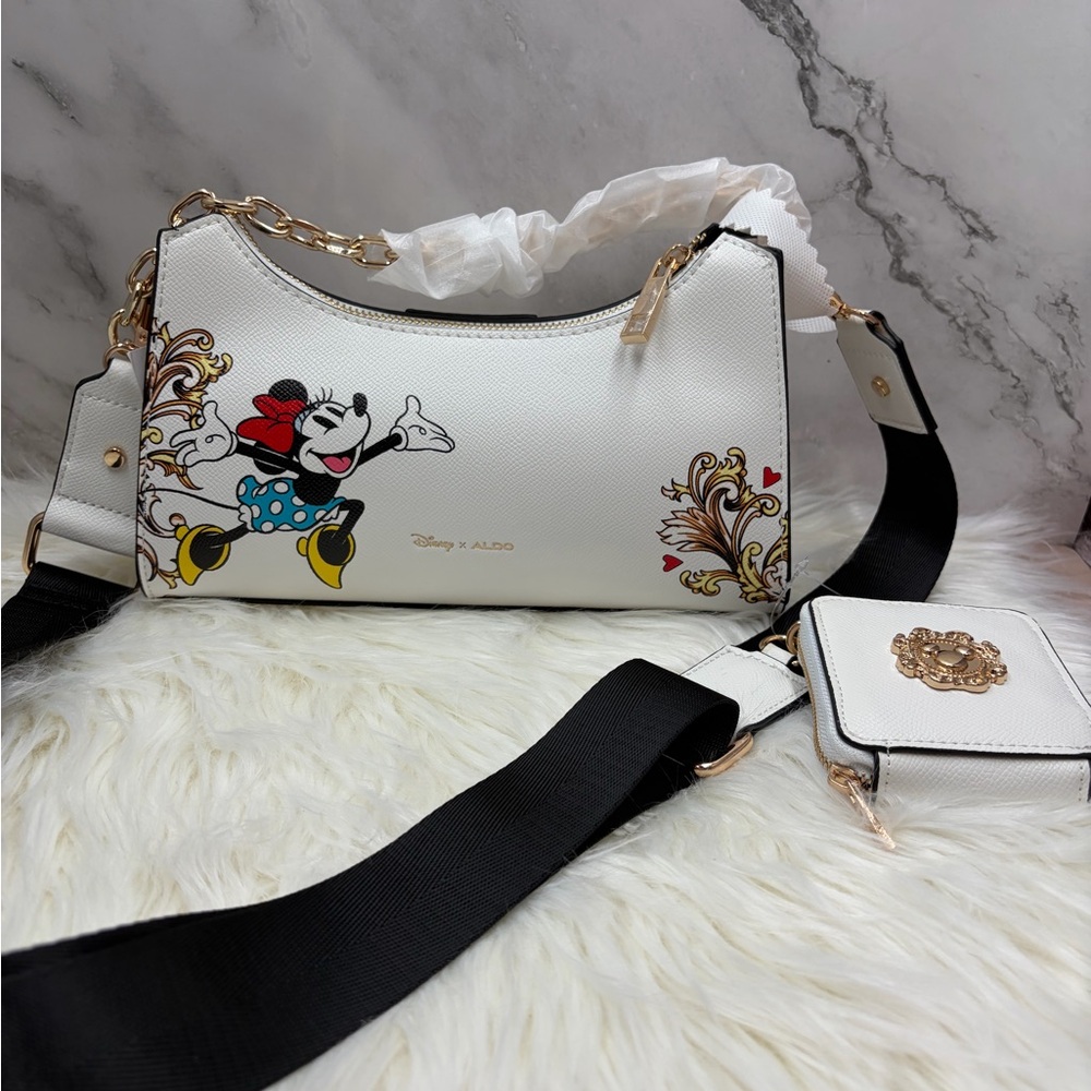 Aldo White and Black Mickey Mouse Crossbody Bag - Picture 3 of 6
